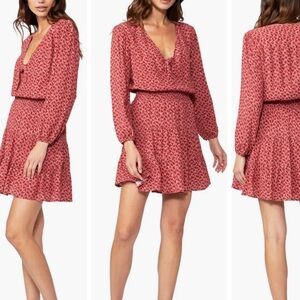 New! Paige Sandee Ikat Long Sleeve Dress in Papaya S